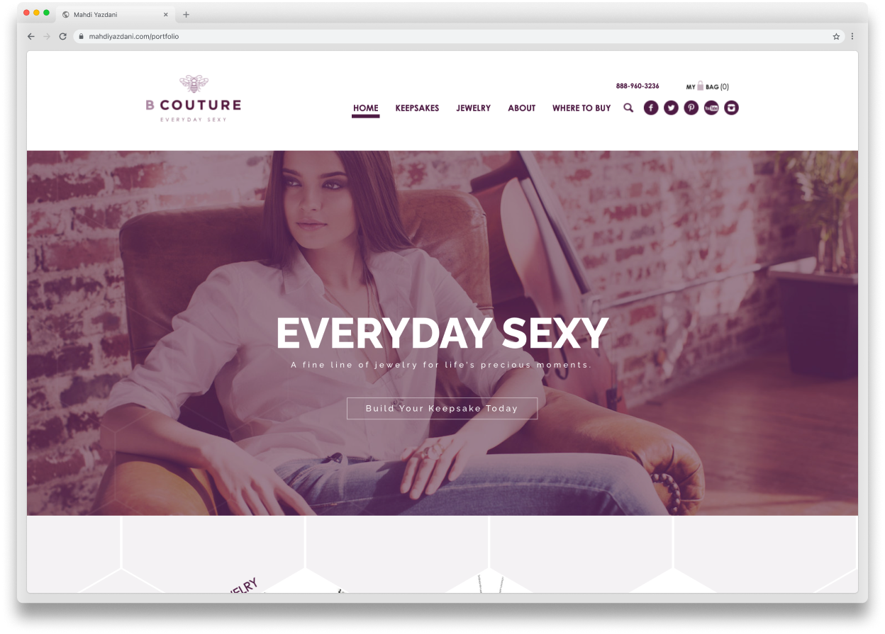 B Couture website screenshot