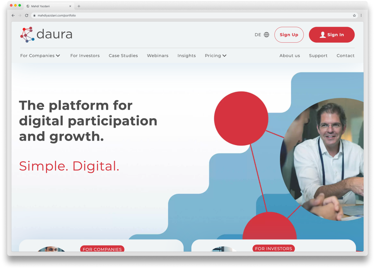 Daura website screenshot