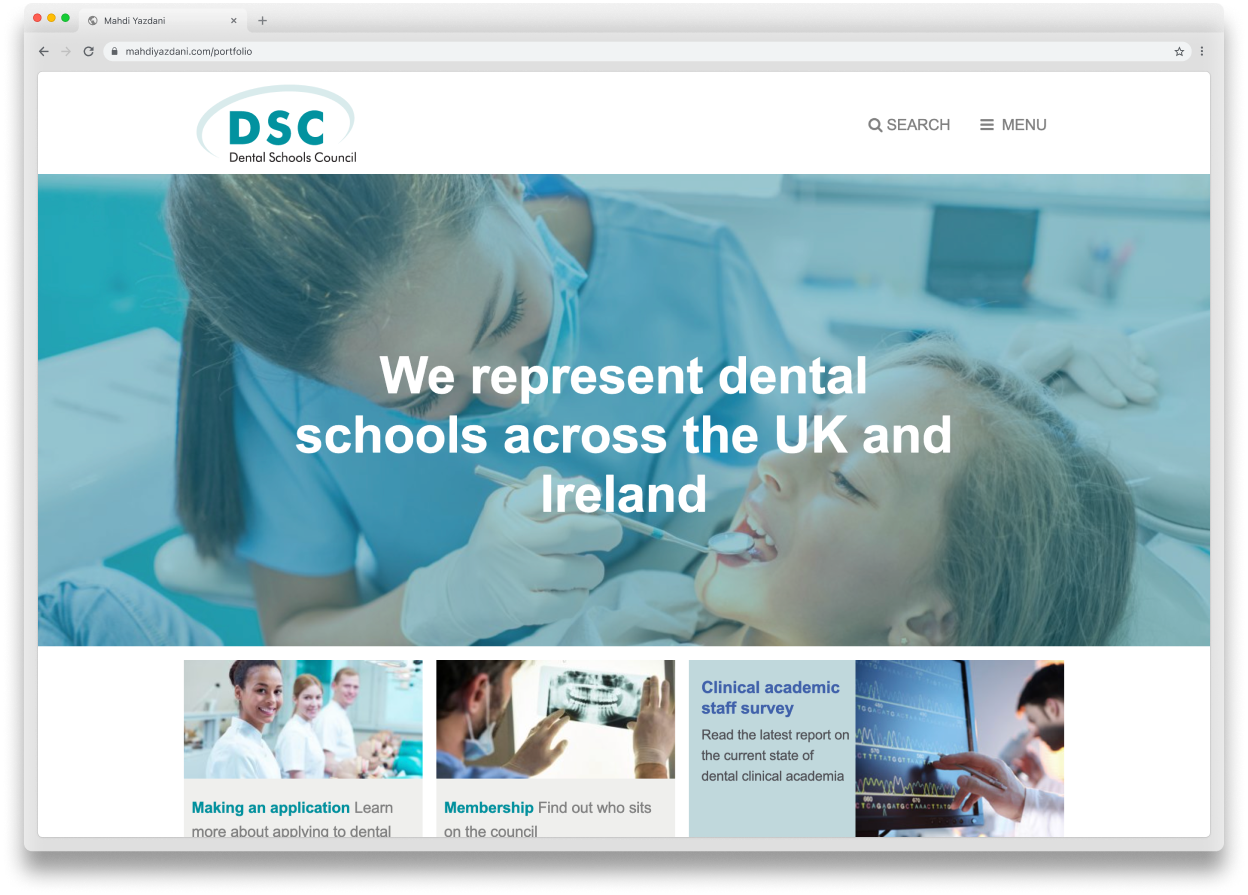 Dental Schools Council website screenshot