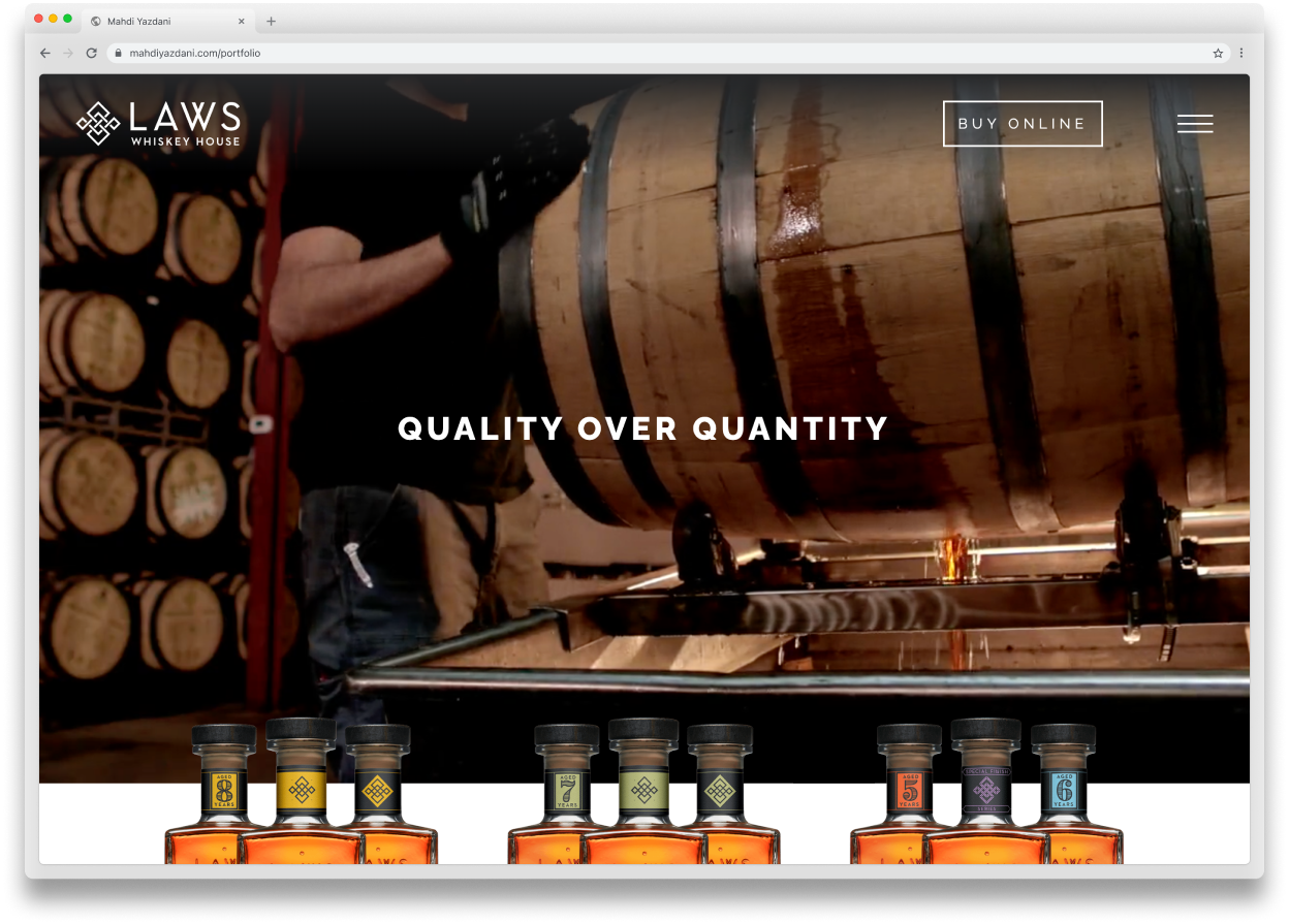 Laws Whiskey House website screenshot